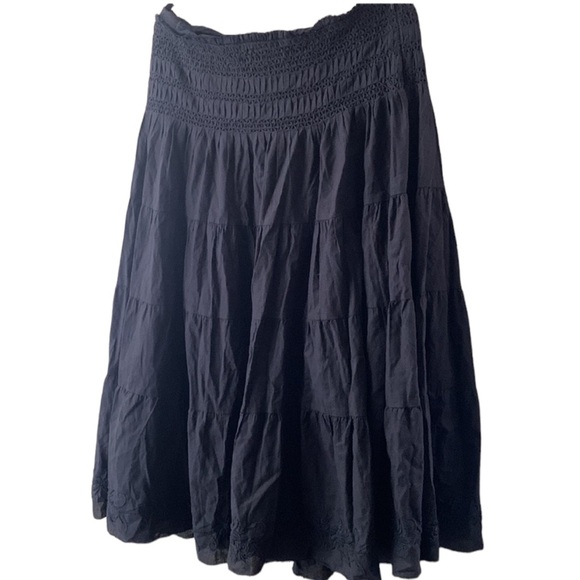 Ralph Lauren black label peasant embroidery maxi skirt 1x whimsigoth fairy - Picture 3 of 16